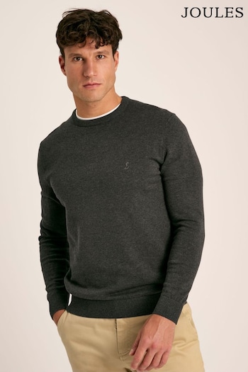 Joules Jarvis Grey Crew Neck Knitted Jumper (663531) | £49.95