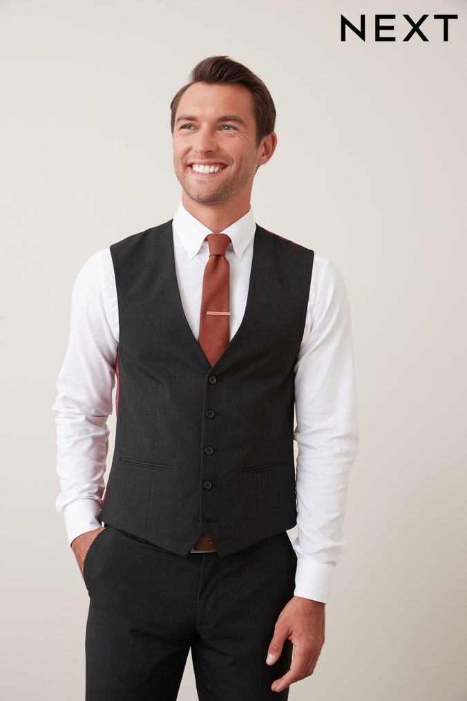 Mens black top waistcoat next
