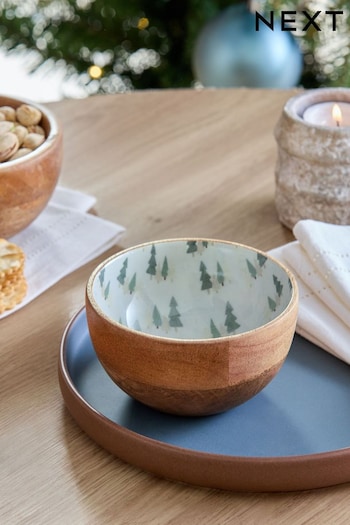 Mango Wood Christmas Tree Nibble Bowl (663659) | £8