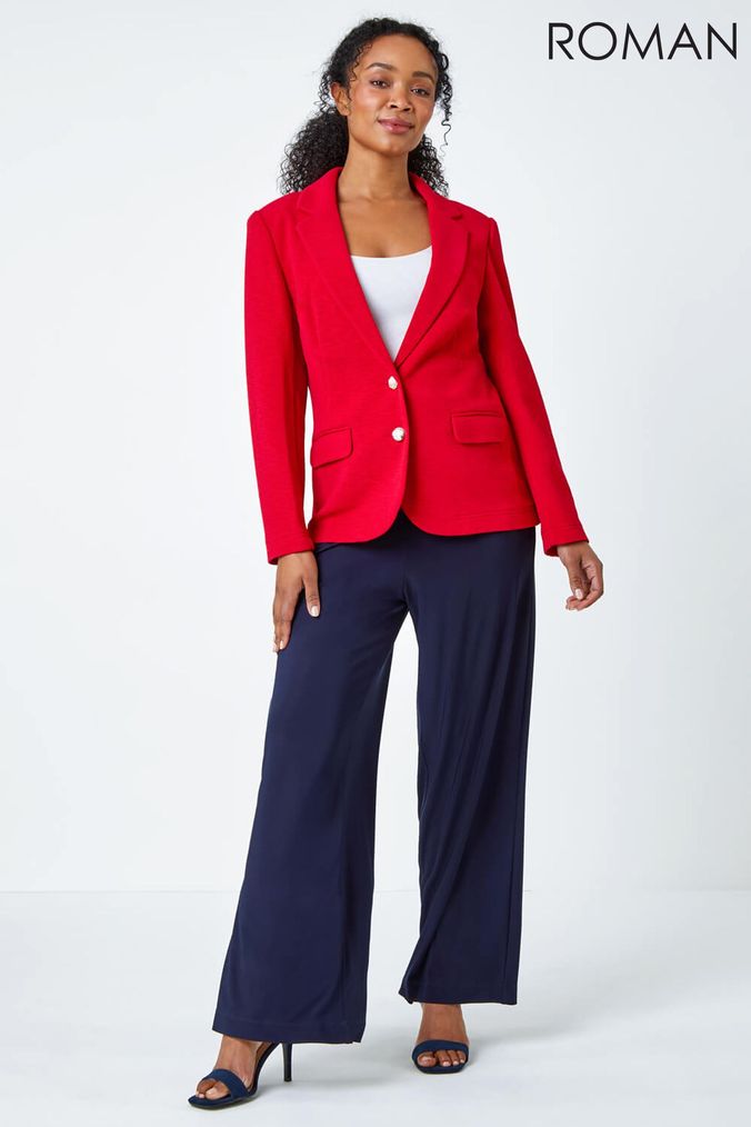 Ladies short red blazer hot sale