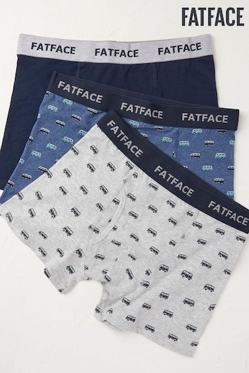 FatFace Blue 3 Pack Stockbridge Stripe Boxers (664360) | £30