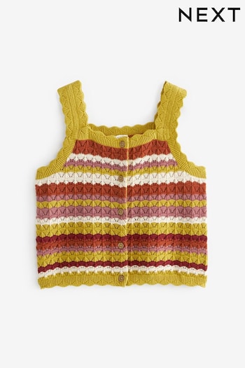 Multi Crochet Stripe Vest (3-16yrs) (664587) | £14 - £19