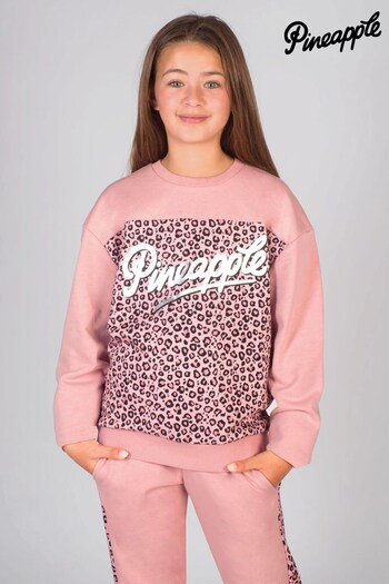 Pineapple Girls Pink Leopard Logo Sweatshirt (664720) | £28