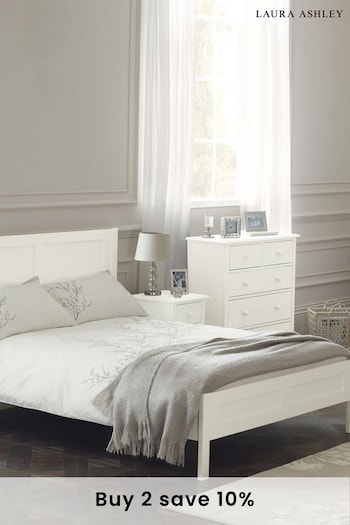 Laura Ashley Cotton White Ashwell Chest of 5 Drawers (665135) | £715