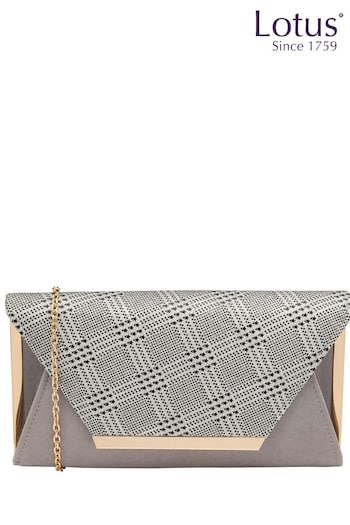 Lotus Silver Clutch Bag with Chain (665242) | £60
