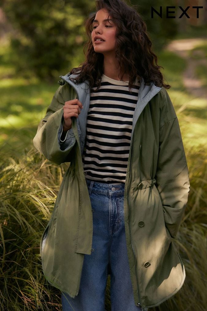 Women s Grey Raincoat Coats Jackets Next Official Site