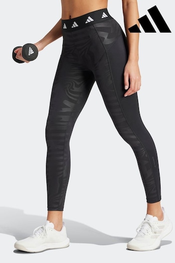 adidas Black Techfit Printed 7/8 Leggings (665468) | £38