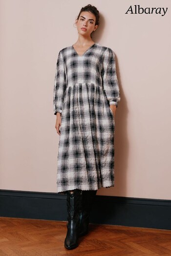 Albaray Black Plaid Midi Dress (665476) | £89