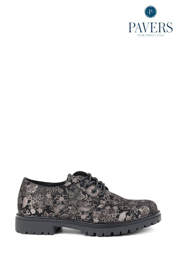 Pavers Lightweight Lace-Up Black Shoes Arrives (665944) | £35