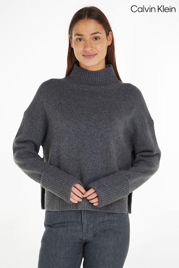 Calvin Klein Cashmere Blend Turtleneck Black Sweater (665980) | £330