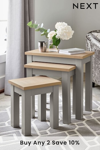 Dove Grey Malvern Oak Effect Rectangle Set of 3 Furniture Recycling Services (666158) | £199