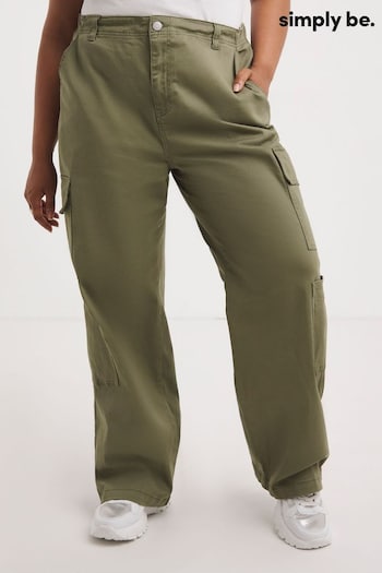 Simply Be Green Double Pocket Cargo Trousers (666374) | £32