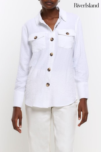 River Island Cream Blisted Textured Shirt (666410) | £37