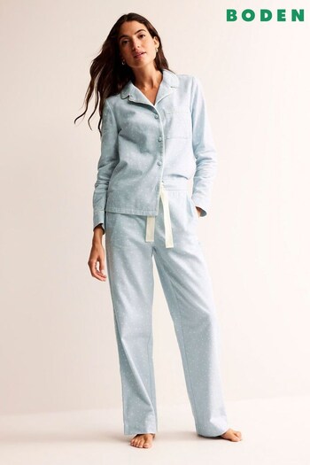 Boden Blue Multi Brushed Cotton Pyjama Trousers (666431) | £38