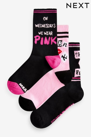 Pink/Black Mean Girls Ankle Socks 3 Pack (666478) | £10