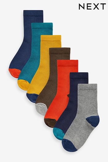 Multicolour Block Rib Socks 7 Pack (666534) | £7.50 - £10.50