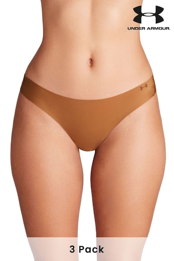 Under Armour clone Light Brown No Show Pure Stretch Thongs 3 Pack (666618) | £26