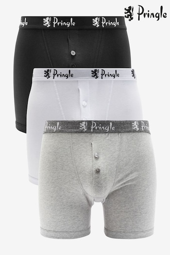 Pringle Brown Button Fly 3 Pack  Boxers (667128) | £29