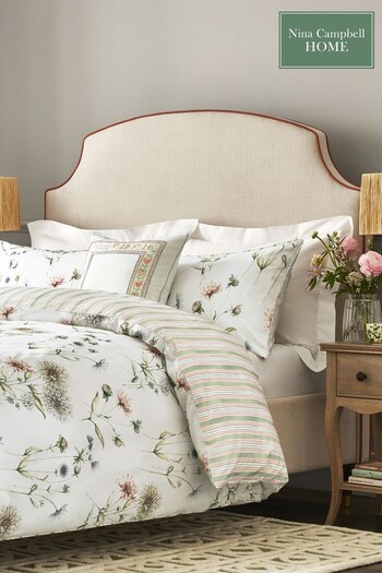 Nina Campbell Multi Dahlia Floral Duvet Cover and Pillowcase Set (667509) | £80 - £115