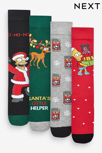 Simpsons Pattern Christmas Licence Socks 4 Pack (667571) | £16