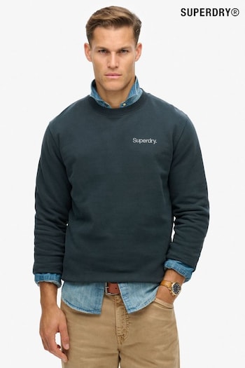 Superdry Blueberry Core Logo City Loose Crew 100% Cotton Sweat Top (667854) | £55