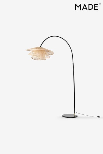 MADE.COM Natural Bamboo Weaver Arc Overreach Floor Lamp (667931) | £279