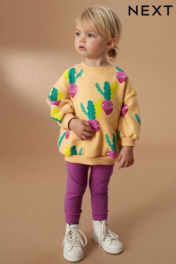 Purple Printed Sweatshirt and Leggings Set (3mths-7yrs) (667962) | £14 - £18