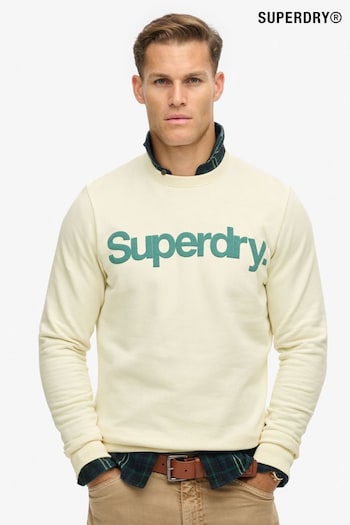 Superdry Oyster Cream Classic Core Logo Sweatshirt (668283) | £55