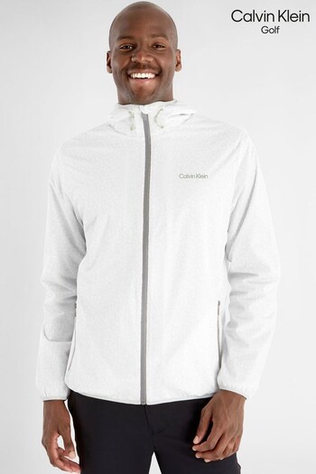 Calvin Klein Golf White Nantucket Printed Windbreaker Jacket (668451) | £80