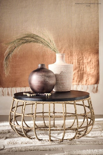French Connection Mango Wood and Jute Chamak Coffee Table (668749) | £320