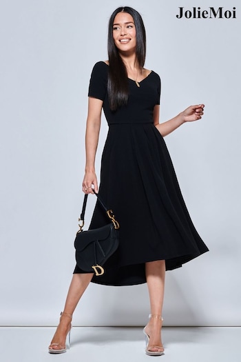 Jolie Moi Black Lenora Fit & Flare Midi Dress (668860) | £65