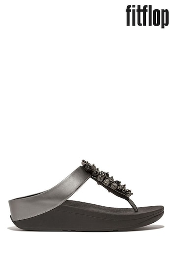 FitFlop Black Fino Bauble-bead Toe-post Sandals execution (668923) | £100