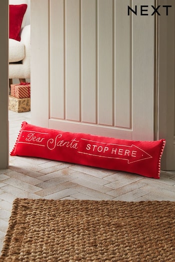 Red Dear Santa Stop Here Draught Excluder (669416) | £20