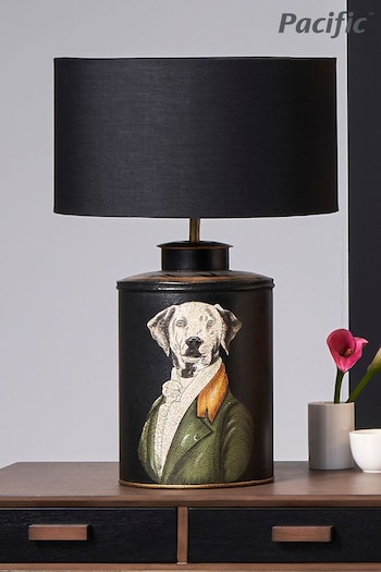 Pacific Black Pointer Hand Painted Dog Table Lamp (669685) | £175