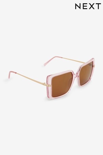 Light Pink Crystal Bling Square Sunglasses (669719) | £15