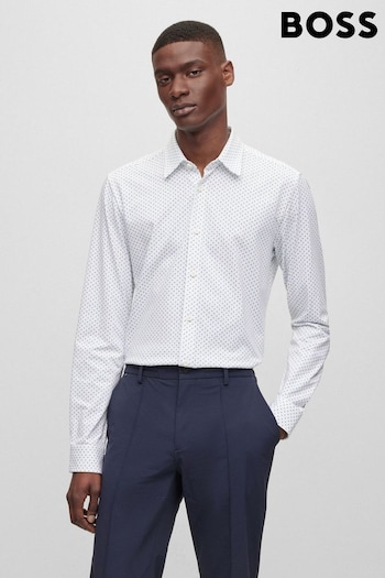 BOSS White Printed Slim Fit Shirt (669986) | £99