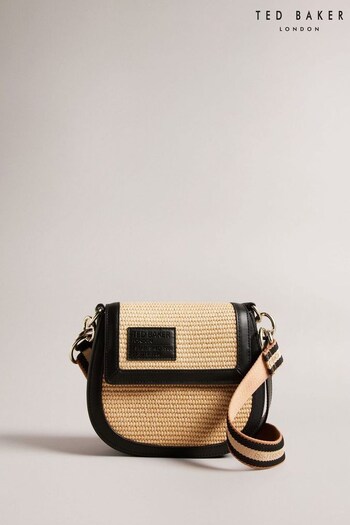 Ted Baker Natural Staceli Branded Webbing Raffia Satchel Cross-Body Bag (670275) | £140