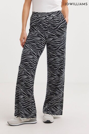 JD Williams Black Mono Print Jersey Wide Leg garcons Trousers (670314) | £24