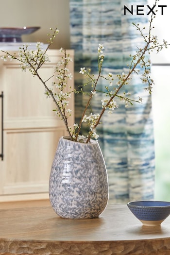 Blue Reactive Glaze Textured Vase (670369) | £18