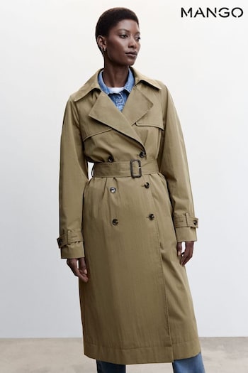 Mango Green Double Button Trench Coat (670742) | £100
