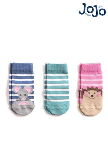 JoJo Maman Bébé Multi Woodland Socks Three Pack (670775) | £10