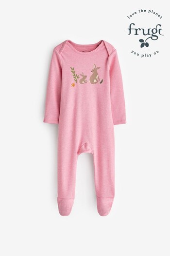 Frugi Pink Easy Dressing Babygrow (670989) | £24