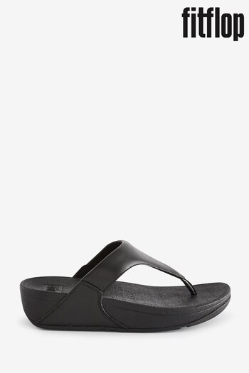 FitFlop Lulu Leather Black Sandals (671177) | £75