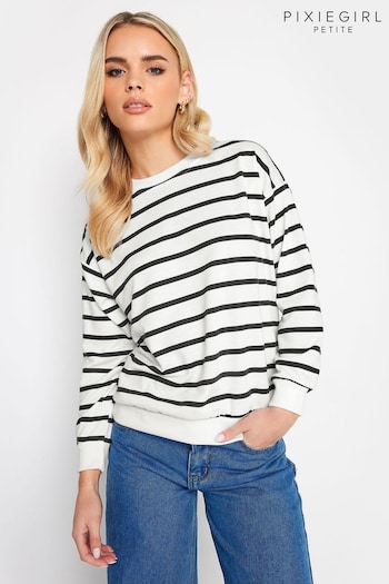 PixieGirl Petite White Stripe Long Sleeve Sweatshirt (671626) | £27