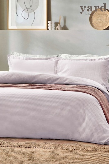 The Linen Yard Blush Pink Waffle Textured Cotton Duvet Cover and Pillowcase Set (671941) | £30 - £54