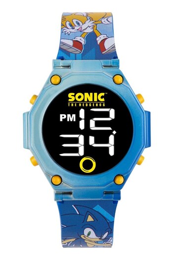 Peers Hardy Blue Sega Sonic the Hedgehog Character Print Digital Flashing Watch (672168) | £15