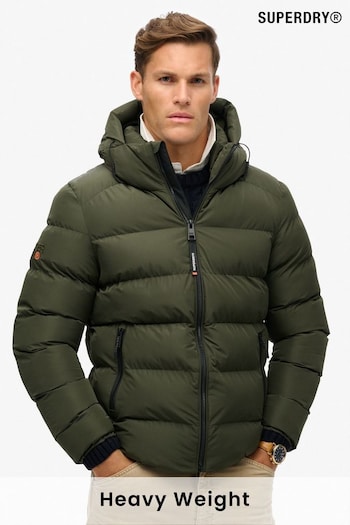 Superdry Green Hooded Sports Water-Repellent Puffer Coat Jacket (672357) | £95