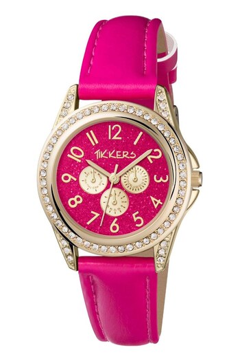 Peers Hardy Girls Pink Tikkers PU Strap Glitter Dial Watch (672525) | £13
