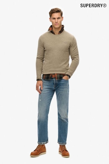 Superdry Light Brown Marl Slim Fit Essential Crew Jumper (672664) | £45