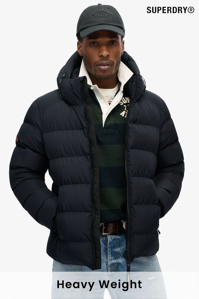 Black superdry coat top